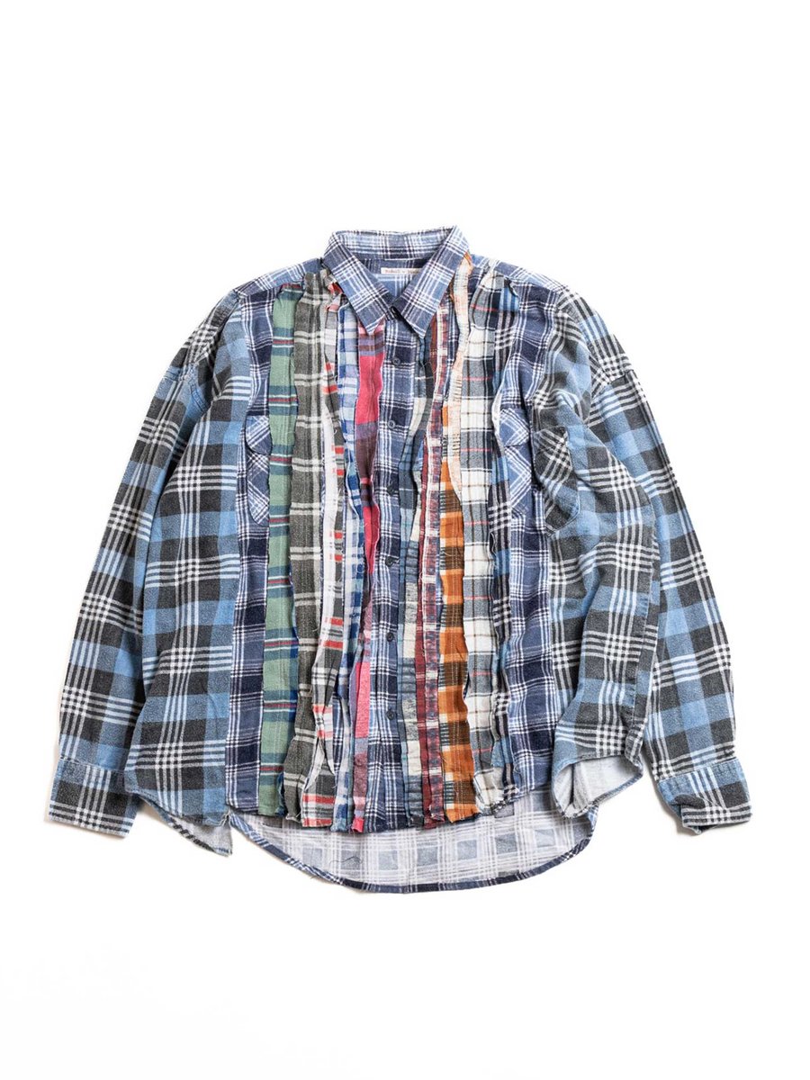 REBUILD BY NEEDLES FLANNEL SHIRT RIBBON WIDE ASSORTED (B)