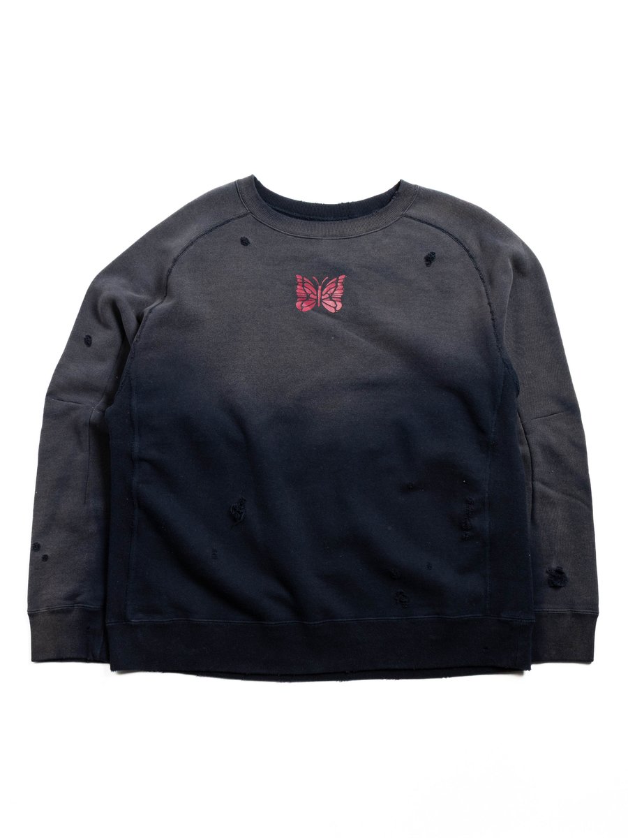 NEEDLES DECONSTRUCTED SWEAT SHIRT NAVY