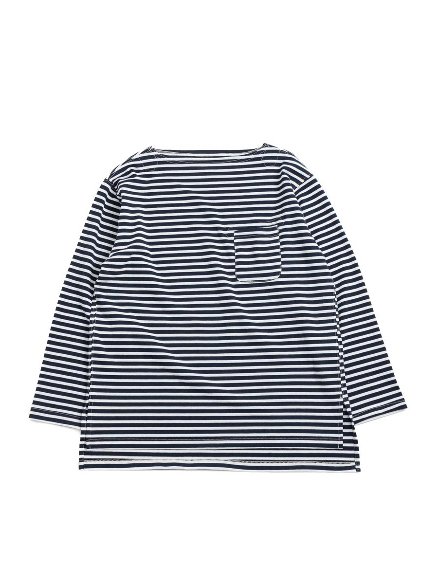 BASQUE SHIRT COTTON PC STRIPE JERSEY NAVY / WHITE