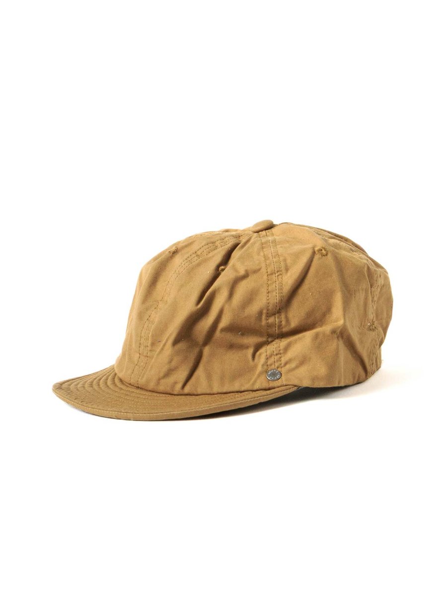 WAXED COTTON BALL CAP LEATHER BUCKLE BEIGE