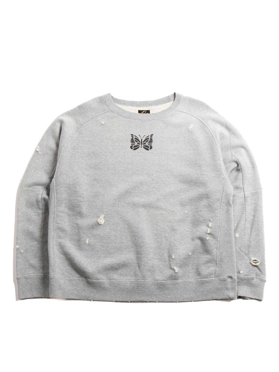 NEEDLES DECONSTRUCTED SWEAT SHIRT GREY