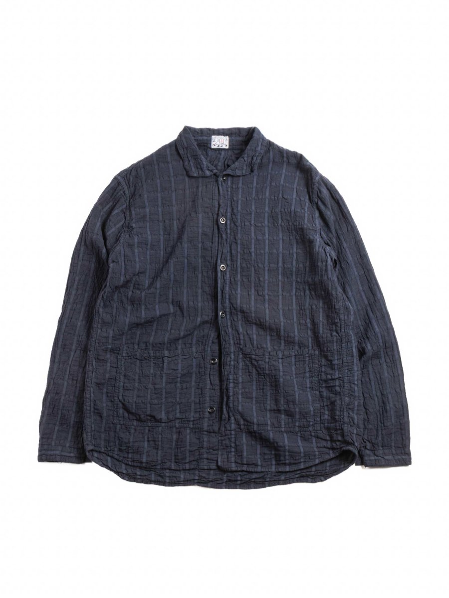 TYPE 468 FLIPPED COLLAR SHIRT AIRBAG CAMBRIC HADAL BLUE