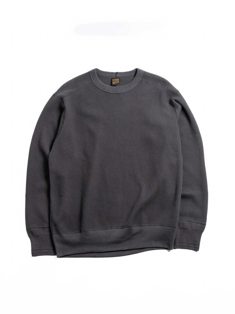 BIG WAFFLE CREW TOP CHARCOAL