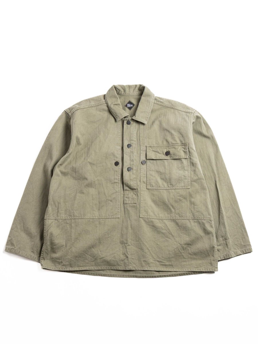 (CSJ004) PULLOVER JACKET MILITARY SZ H.B.T  LIGHT OG 