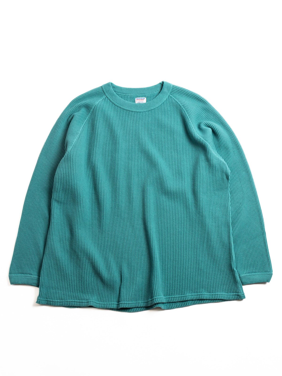 LOT.59001 HEAVY WAFFLE L/S TEE TURQUOISE - Image 2