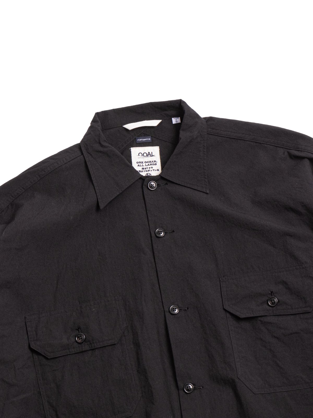 L ナナミカ Cotton Wool Deck Shirt ブラック | shop.spackdubai.com