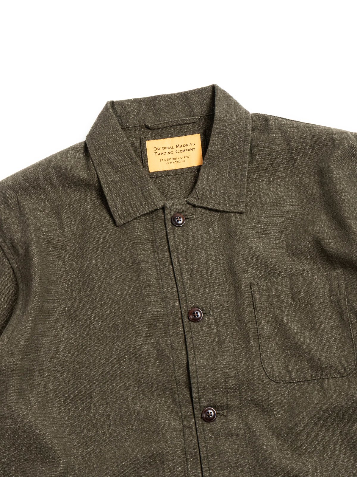 (OM45645.80) 8oz TWIN WEAVE CHAMBRAY WEAVE SHIRT JACKET OLIVE - Image 2