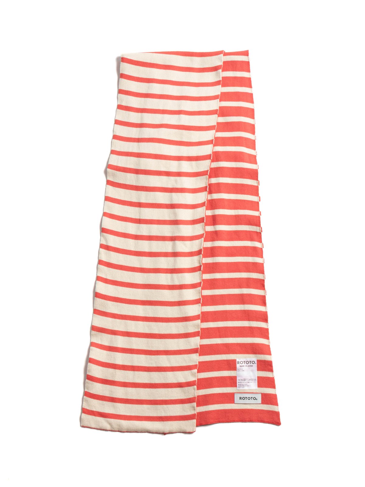 (R5162) ORGANIC COTTON BRETON STRIPE STOLE RED/ECRU - Image 3