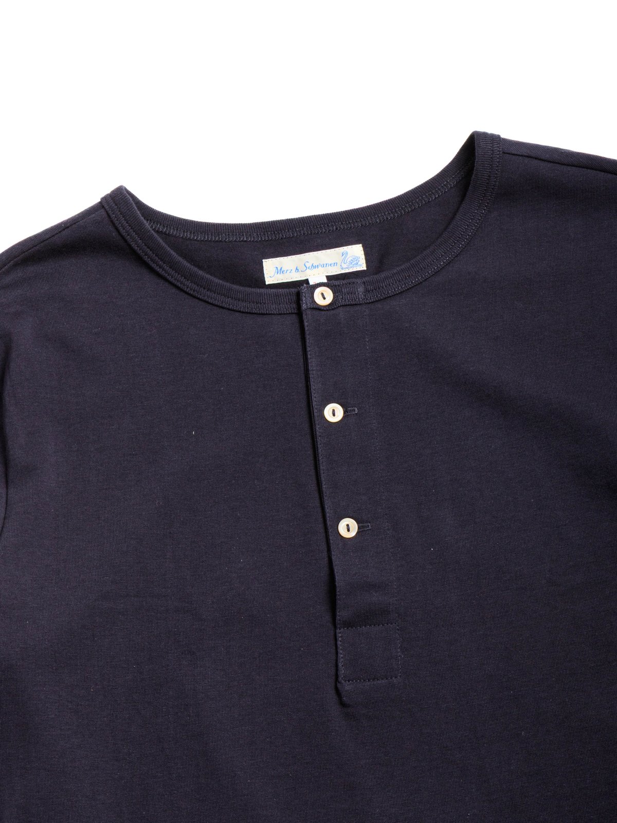 GOOD ORIGINALS 206 LONG SLEEVE HENLEY NIGHT BLUE - Image 2