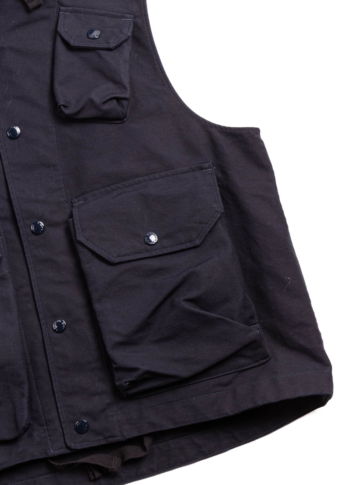 FIELD VEST NAVY COTTON DOUBLE CLOTH - Image 4