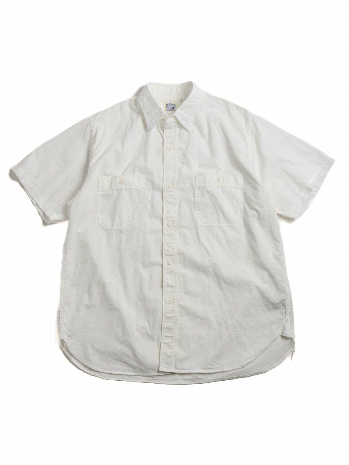 (LOT V8170)  S/S VINTAGE FIT CHAMBRAY WORK SHIRT WHITE - Image 1