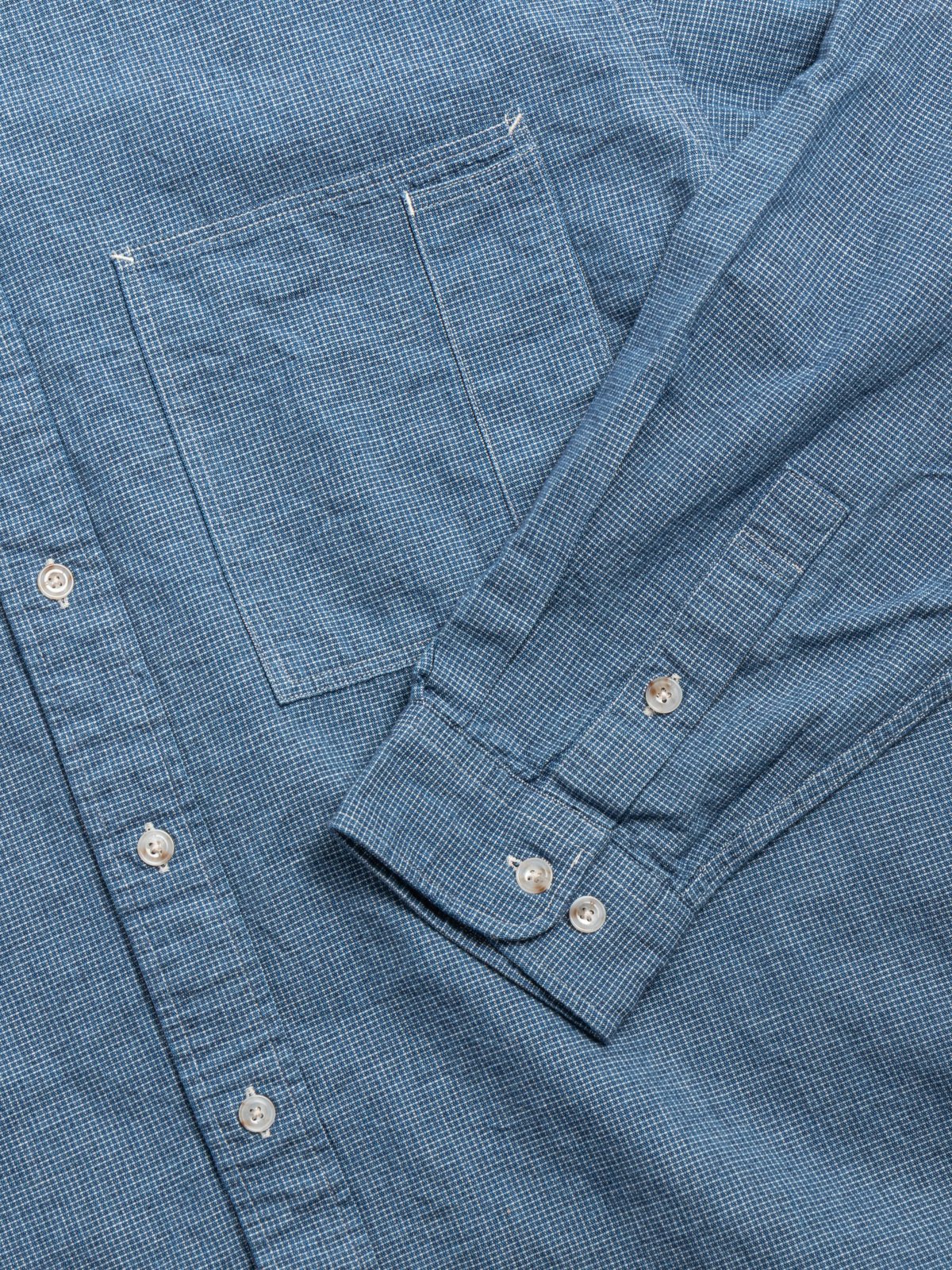 HORLISUN MAILI DENIM MINI CHECK SHIRT BLUE - Image 2