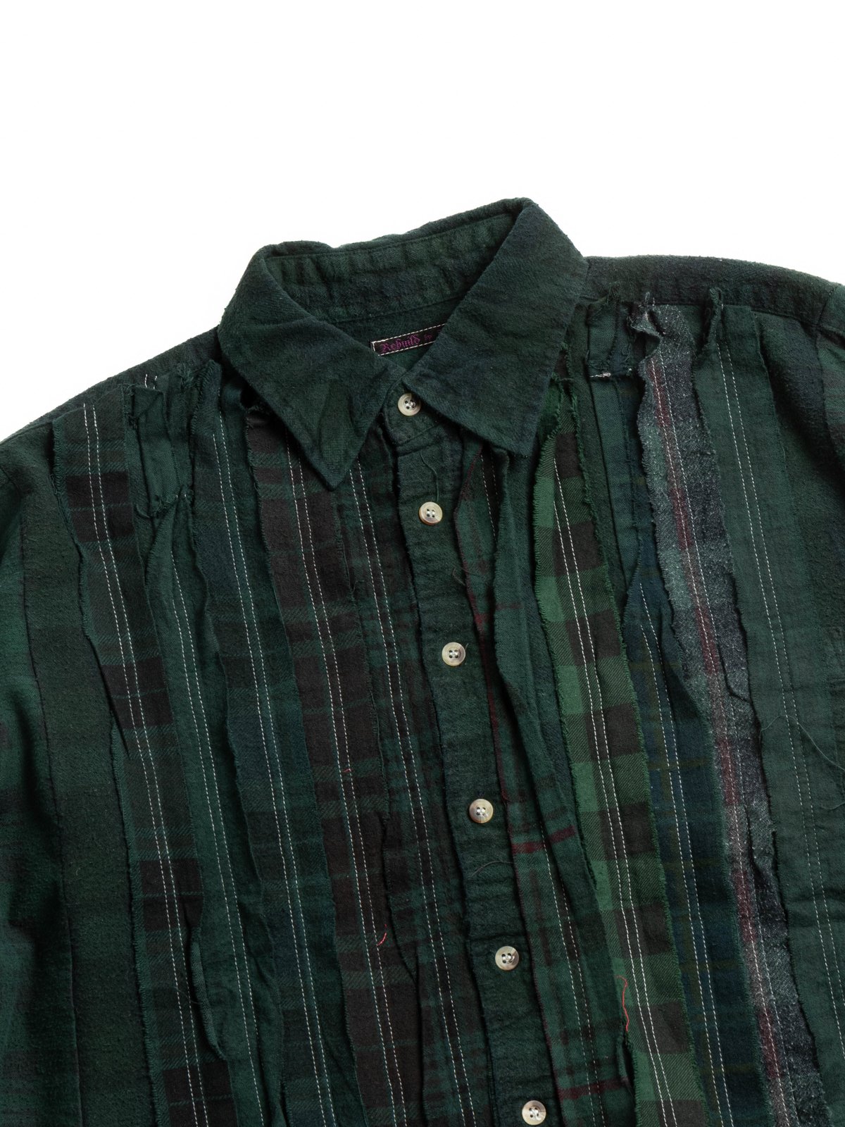 REBUILD BY NEEDLES FLANNEL SHIRT RIBBON SHIRT WIDE GREEN - Image 2