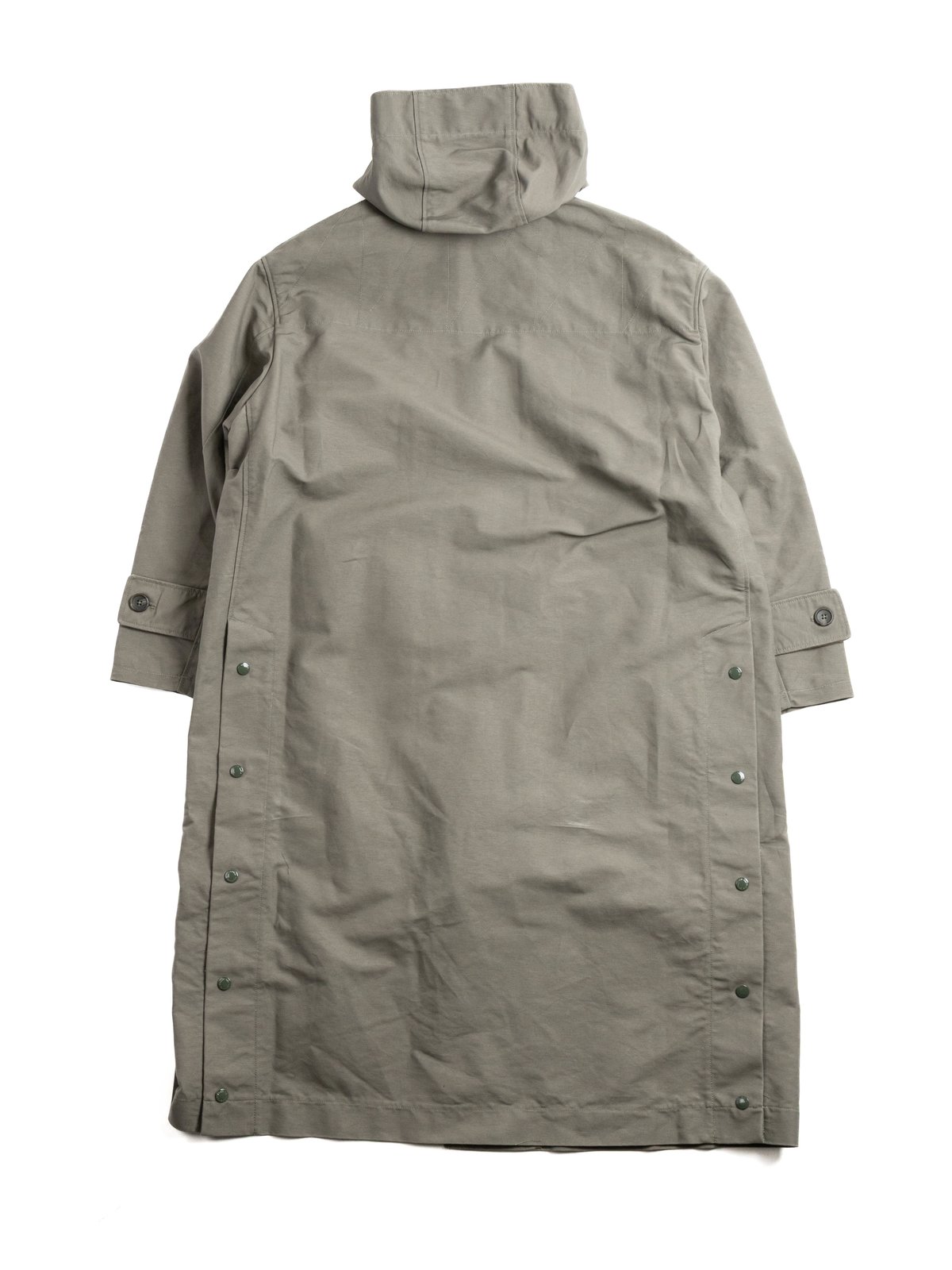 DUFFLE COAT OLIVE COTTON DOUBLE CLOTH - Image 8