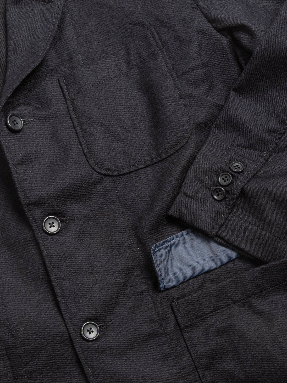 LOITER JACKET DK. NAVY HIGH COUNT WORSTED WOOL - Image 3