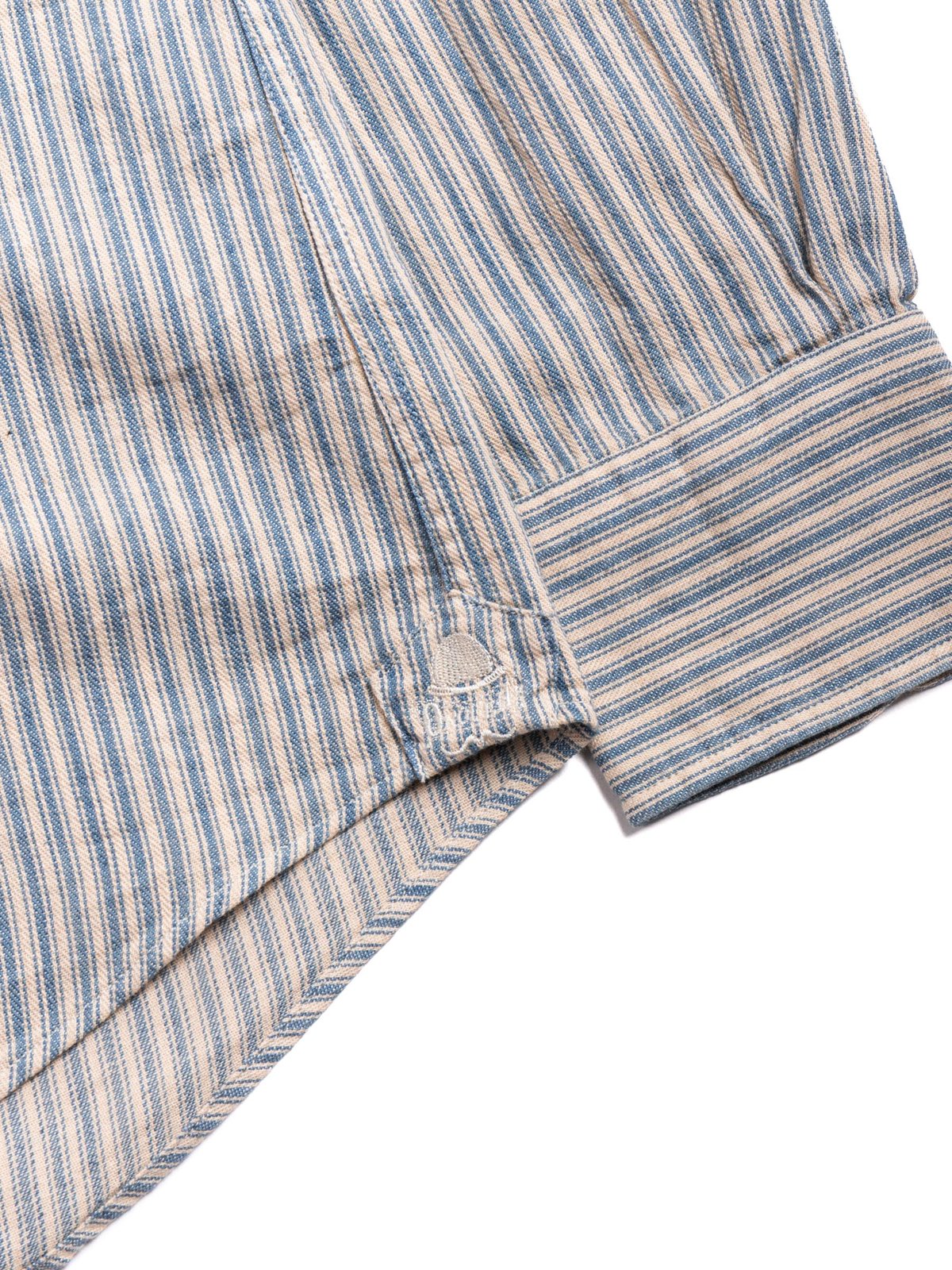 OR–5002B STRIPE WINSOR COLLAR SHIRT BLUE - Image 3