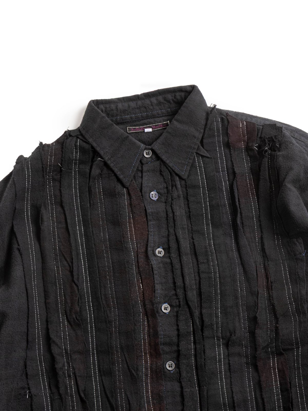 REBUILD BY NEEDLES FLANNEL SHIRT RIBBON SHIRT OVERDYE BLACK - Image 2