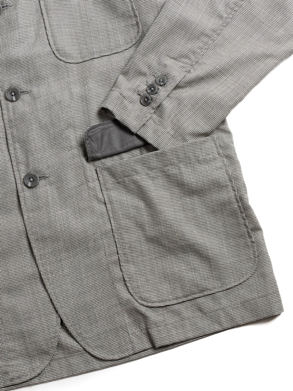 LOITER JACKET GREY MICRO HOUNDSTOOTH TROPICAL WOOL - Image 3