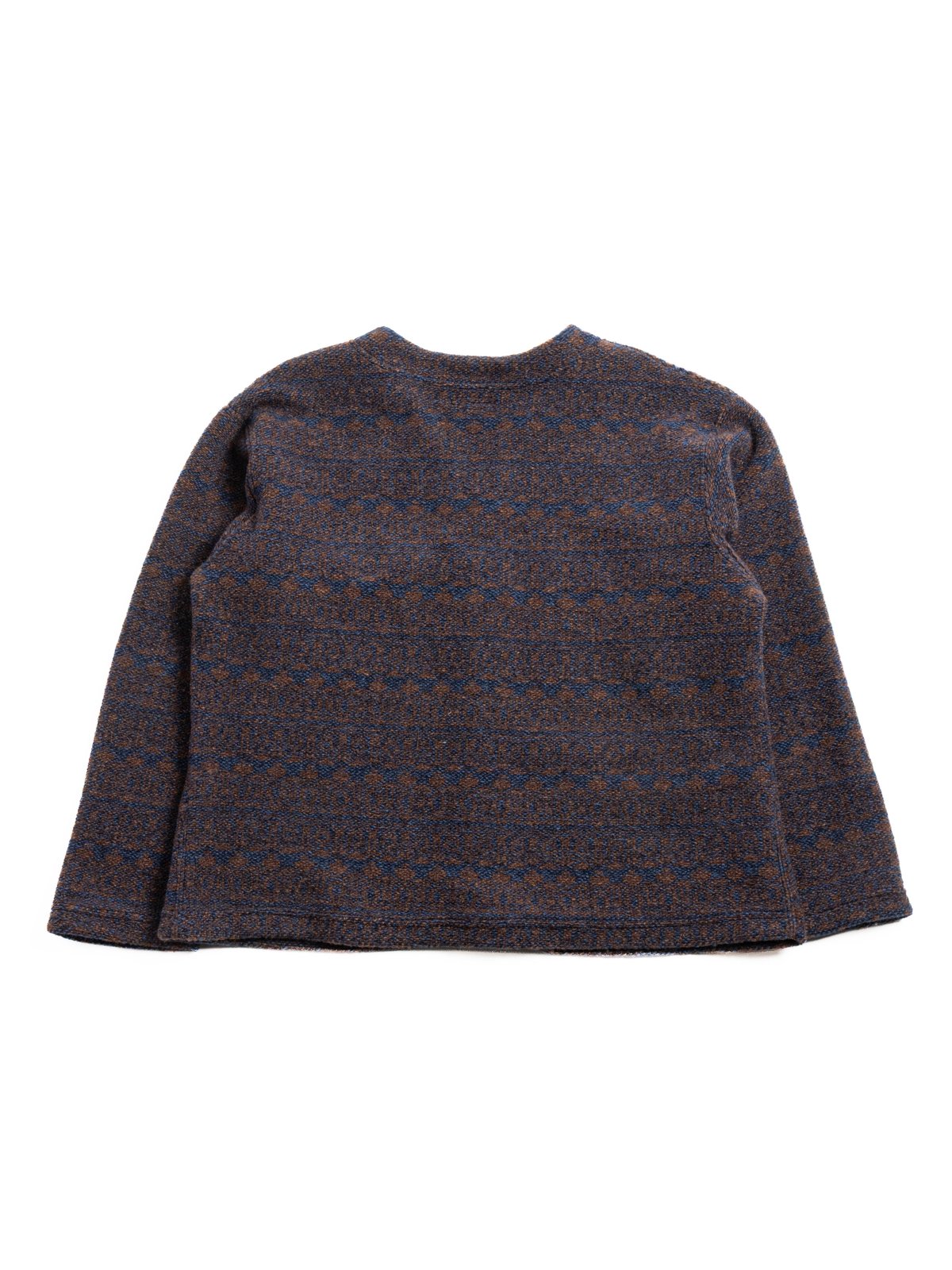 KNIT CARDIGAN / BROWN / NAVY HORIZONTAL STRIPE SWEATER KNIT - Image 4