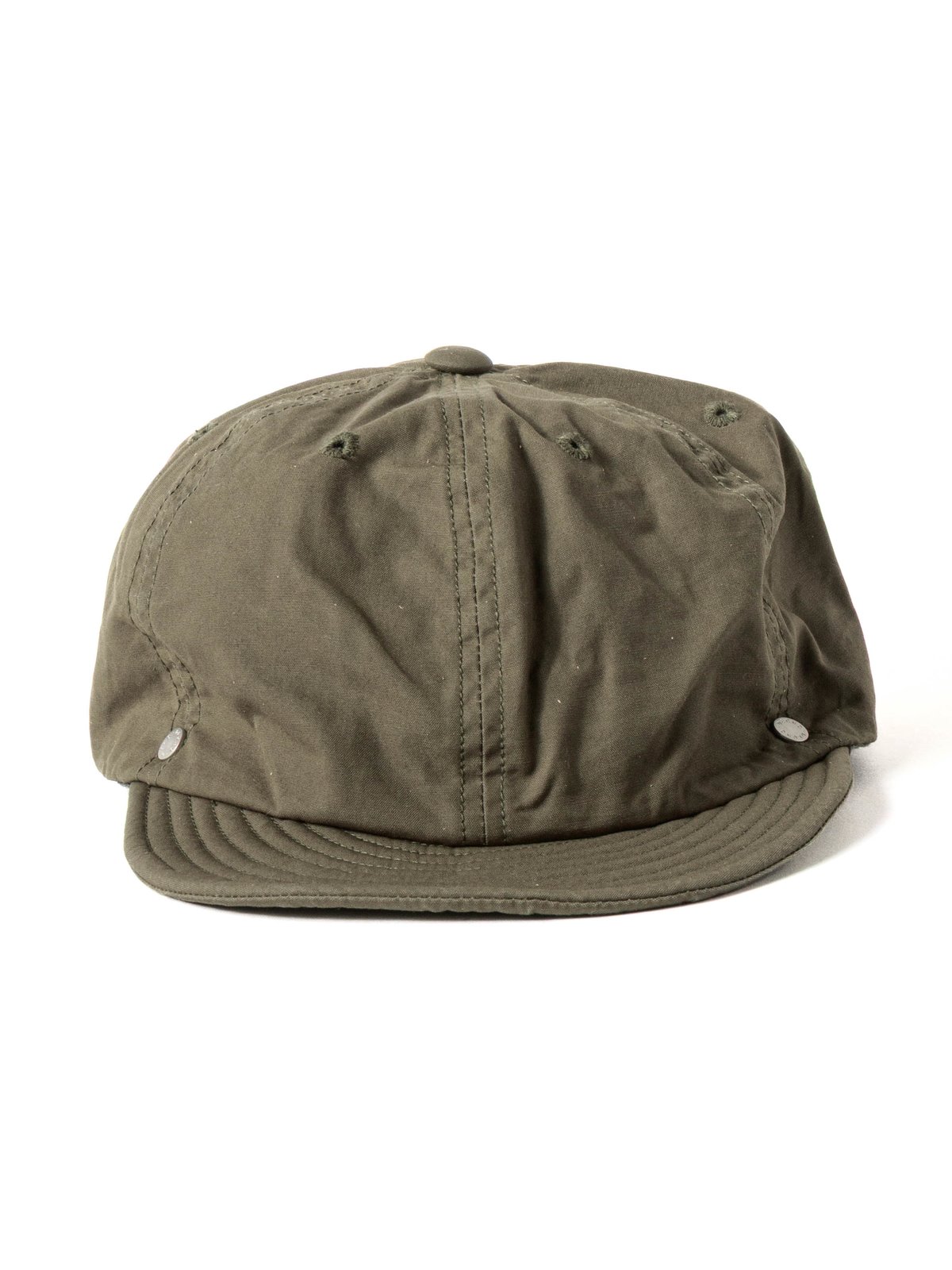 WAXED COTTON BALL CAP LEATHER BUCKLE OLIVE - Image 1