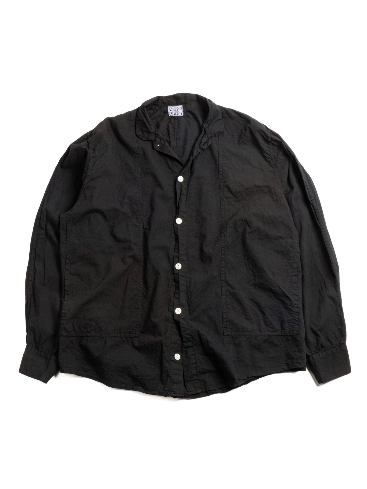 STOLE POCKET BUTTERFLY SHIRT DOPPLER STRIPE COTTON CAMBRIC BLACK HOLE - Image 1