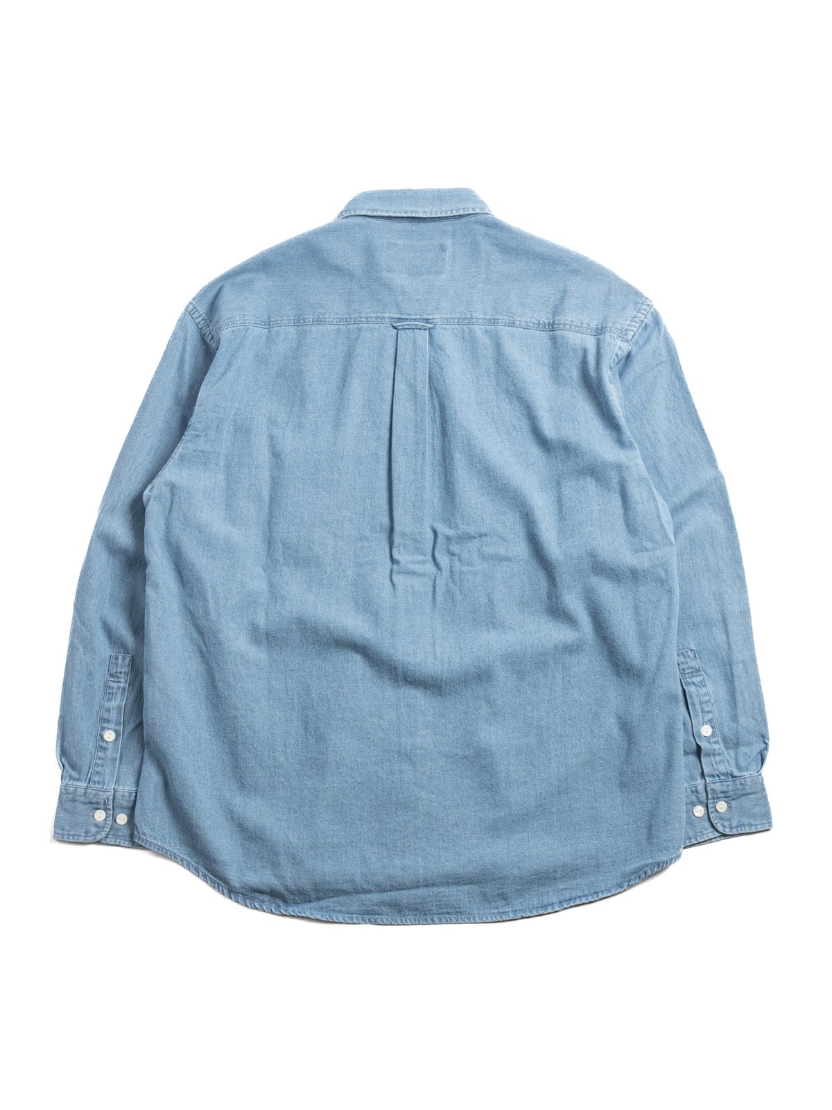 BLEACH DENIM UTILITY SHIRT MID BLUE  - Image 5