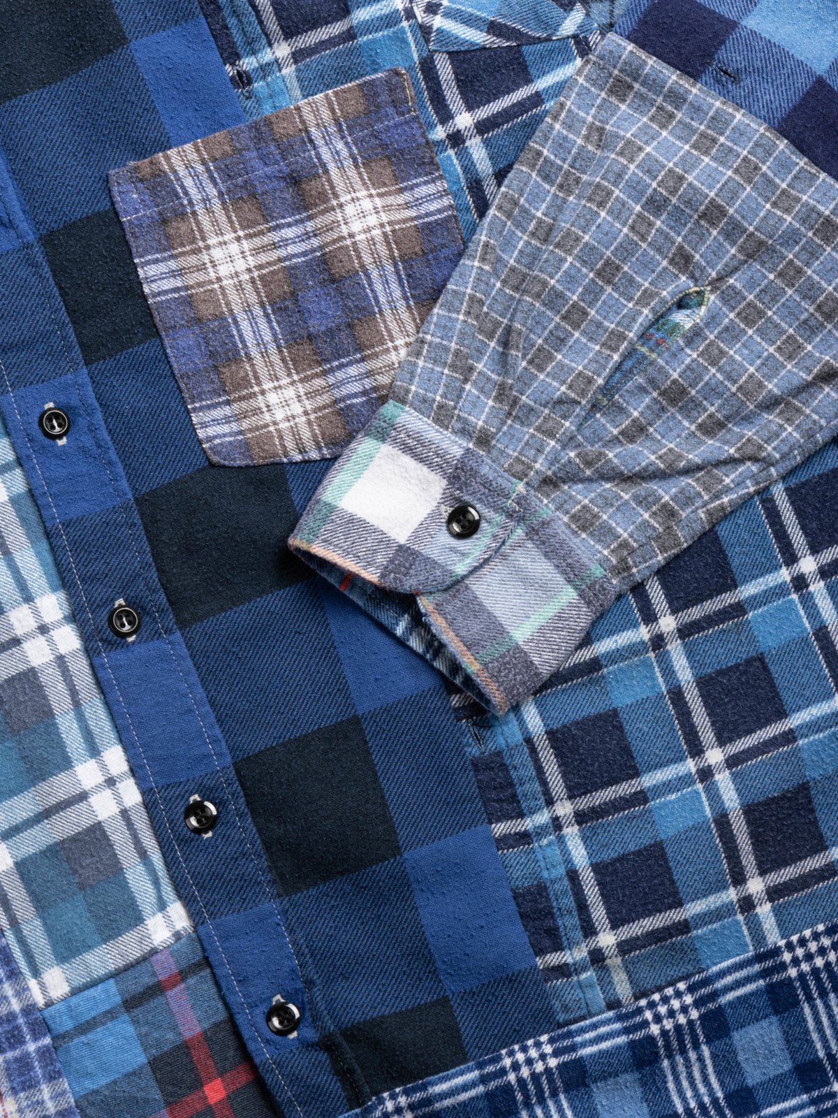 REBUILD BY NEEDLES FLANNEL STRAIGHT HEM SHIRT (A) - Image 3