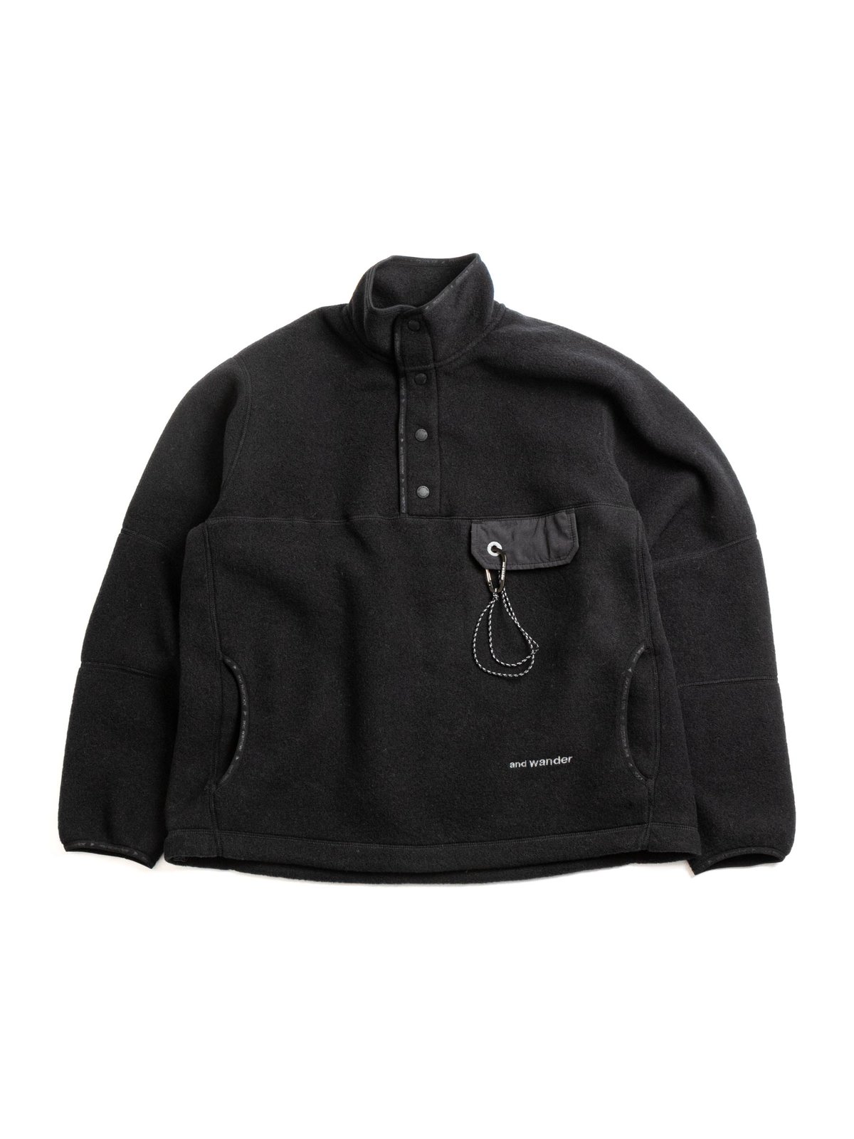 WOOL FLEECE PULLOVER Black by and wander – The Bureau