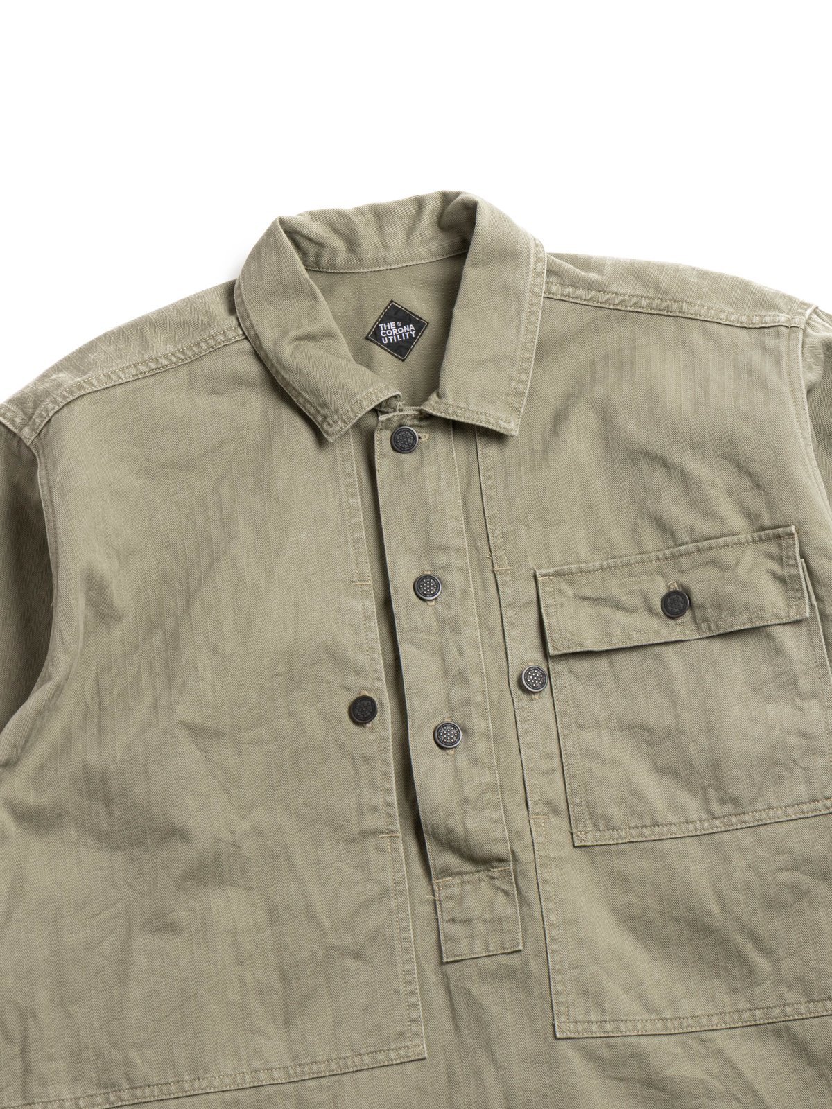 (CSJ004) PULLOVER JACKET MILITARY SZ H.B.T  LIGHT OG  - Image 2