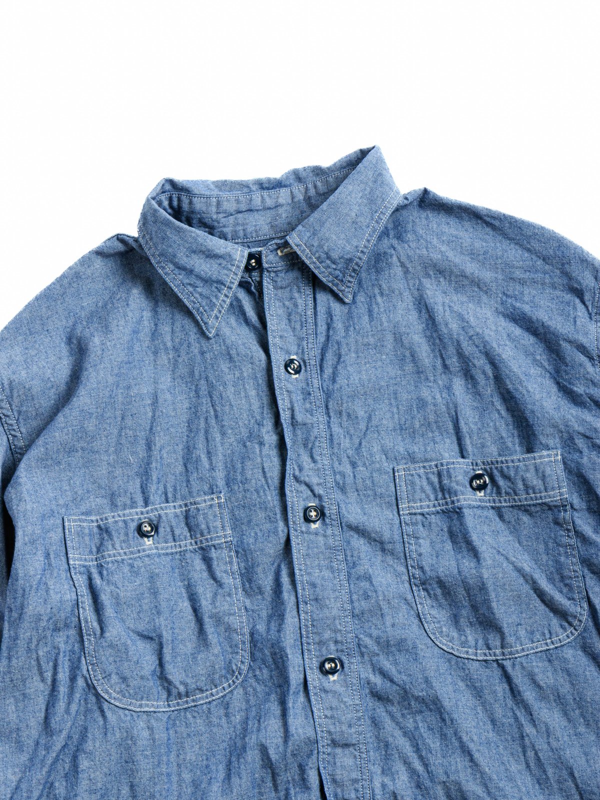 (LOT 8270) RELAX FIT CHAMBRAY WORK SHIRT 2 YEAR WASH - Image 2