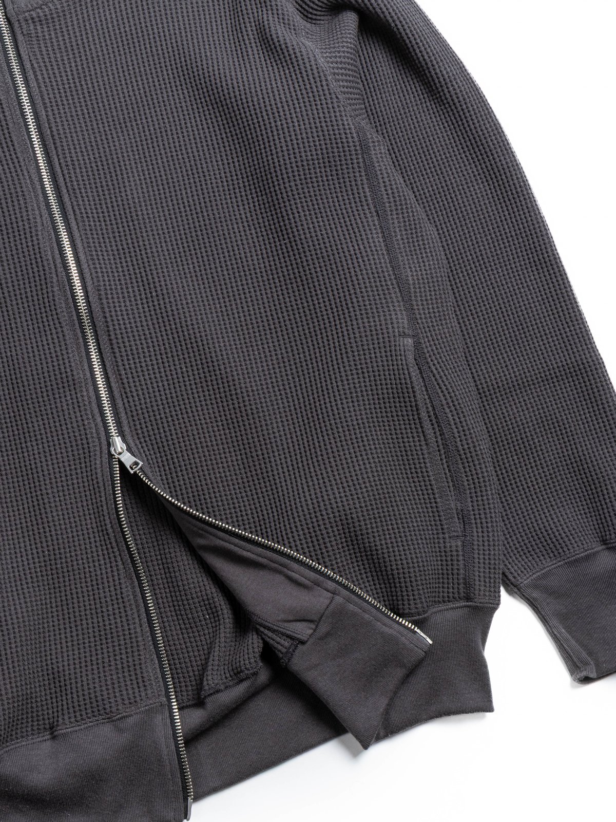 BIG WAFFLE DRIVERS ZIP CARDIGAN CHARCOAL - Image 4