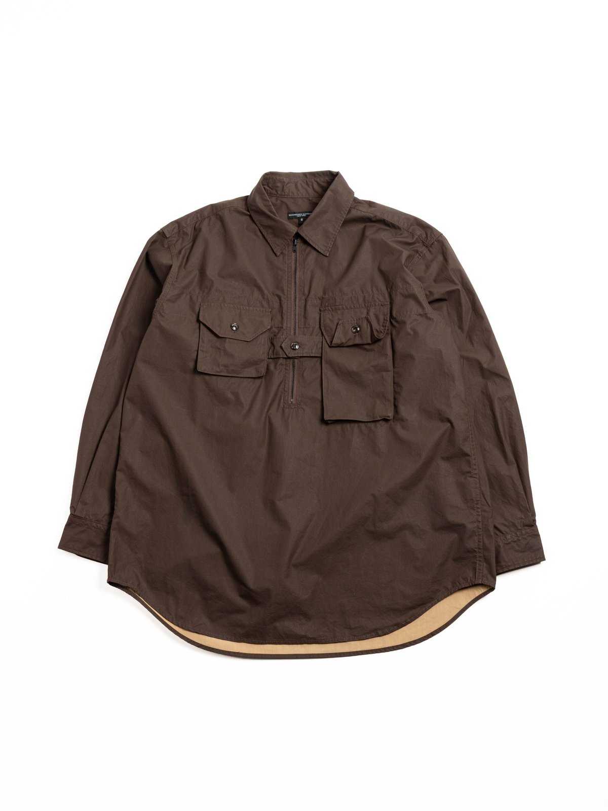 BINOCULAR SHIRT / Dk.BROWN COTTON LT.WEIGHT COATED CLOTH - Image 1