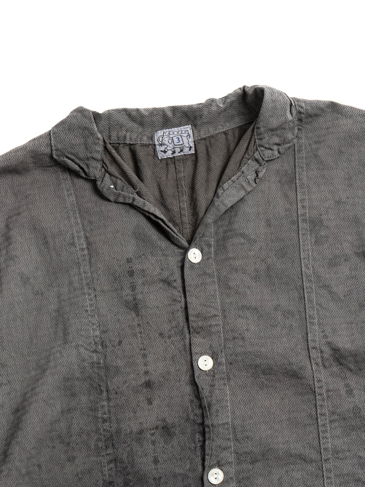 STOLE POCKET BUTTERFLY SHIRT THUNDERBOLT COTTON CAMBRIC CHESTNUT DYED - Image 2