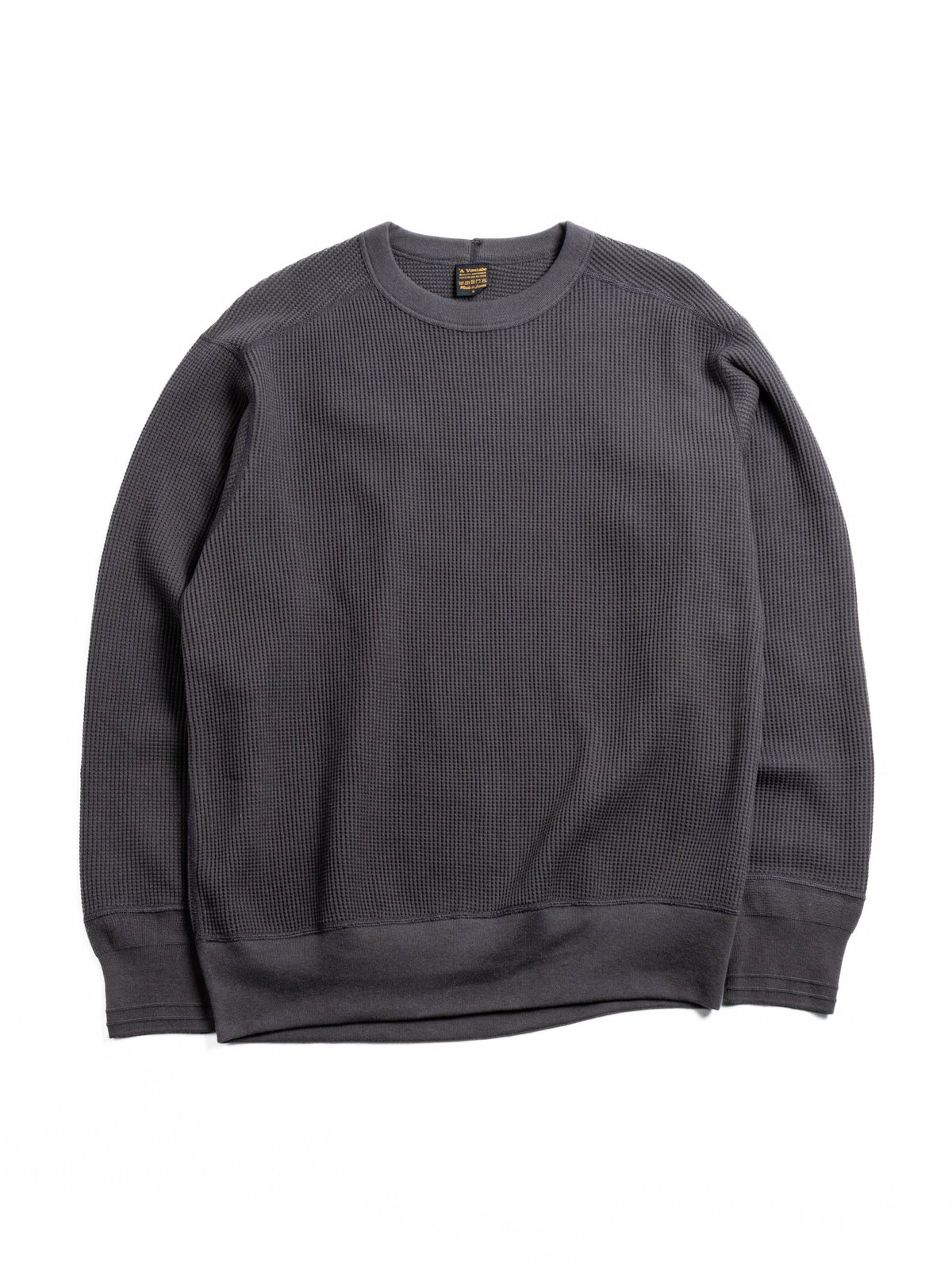 BIG WAFFLE CREW TOP CHARCOAL - Image 1