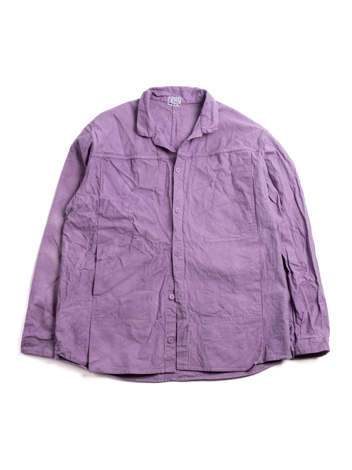 TYPE 401 PLEAT POCKET SHIRT COTTON DROP CLOTH PURPLE LOGWOOD - Image 1