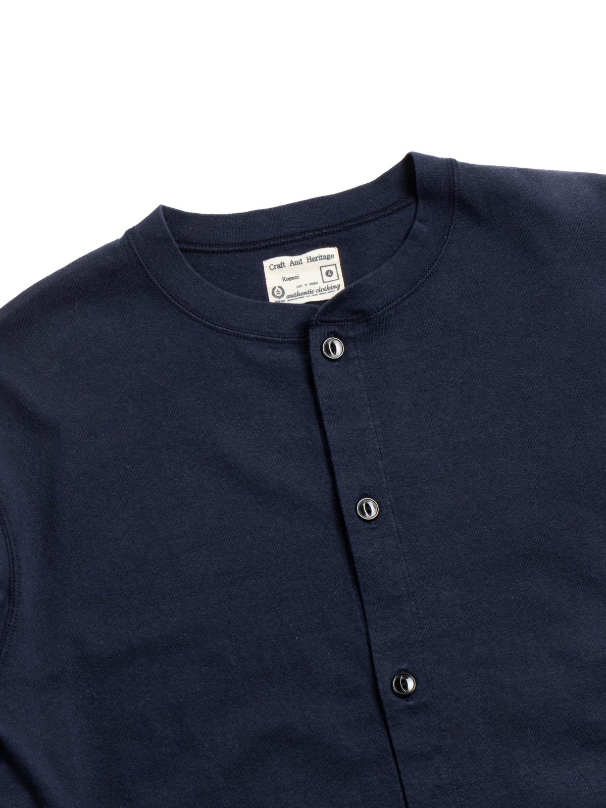 (KP2406MT) RAFFIA CREWNECK CARDIGAN NAVY - Image 1