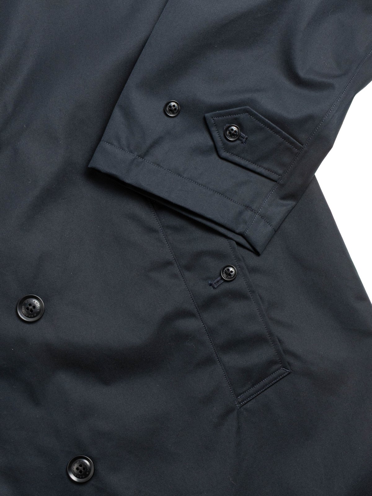 2L COTTON GORE–TEX DOUBLE BREASTED COAT NAVY - Image 5