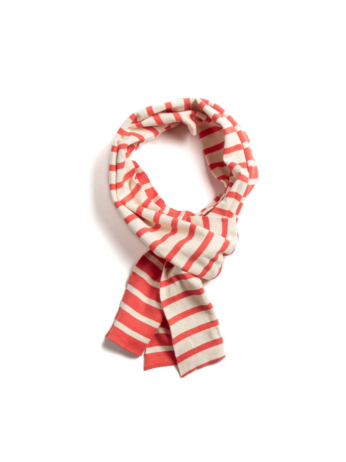 (R5162) ORGANIC COTTON BRETON STRIPE STOLE RED/ECRU - Image 1