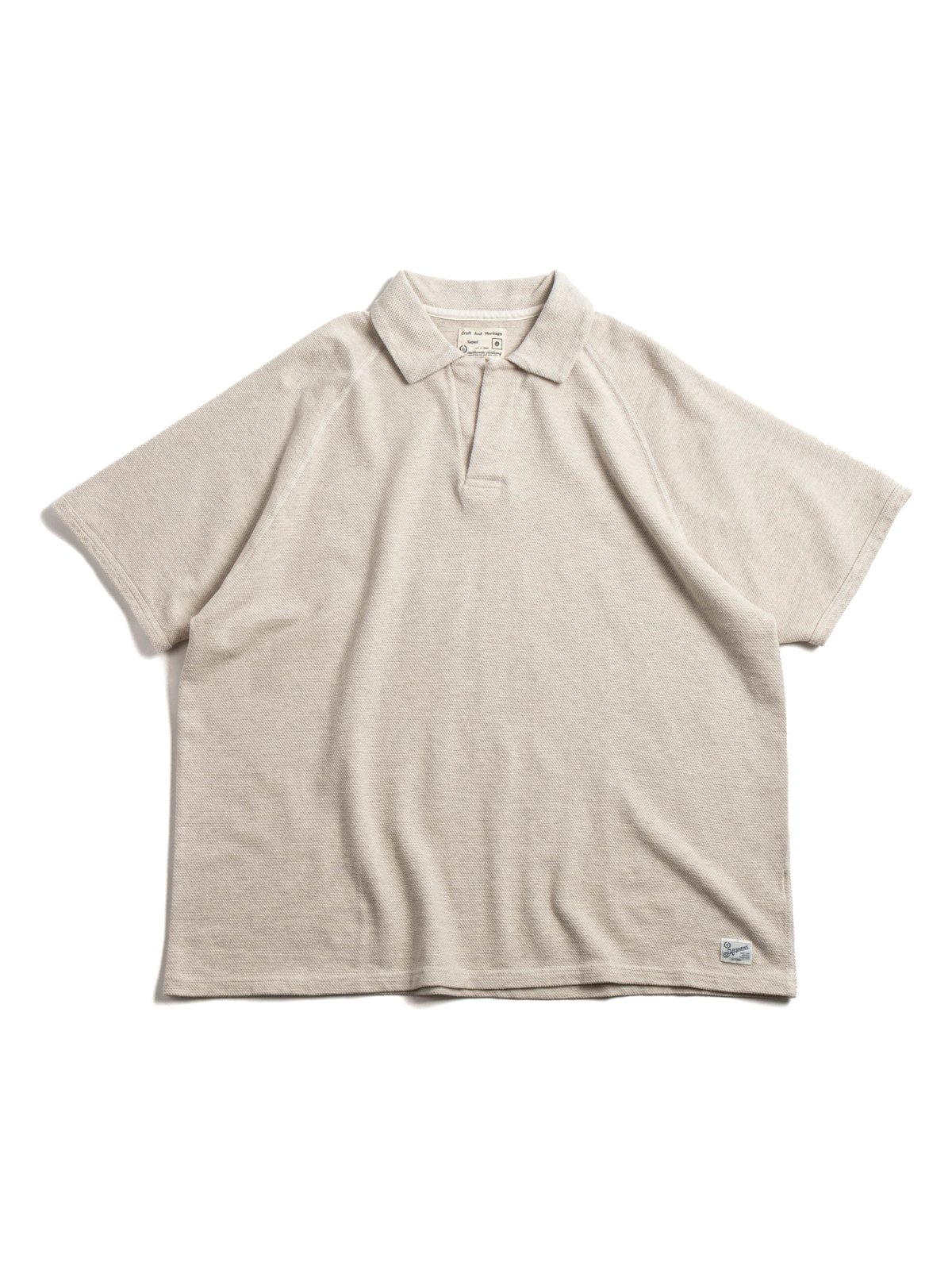 (KP2212ST) RAFFIA HEAVYWEIGHT PIQUE SKIPPER OATMEAL - Image 1