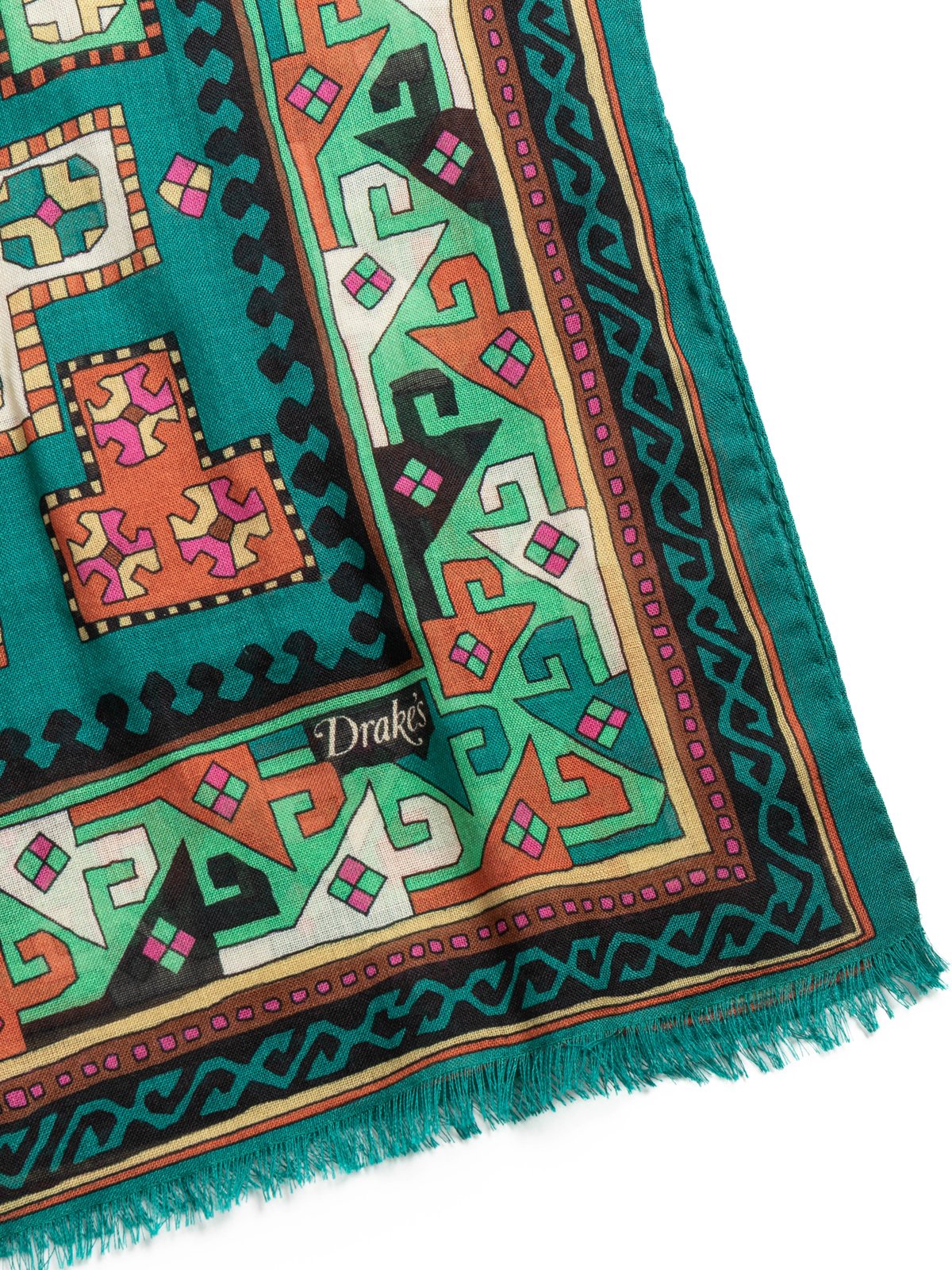 KELIM PRINTED SCARF TEAL - Image 5