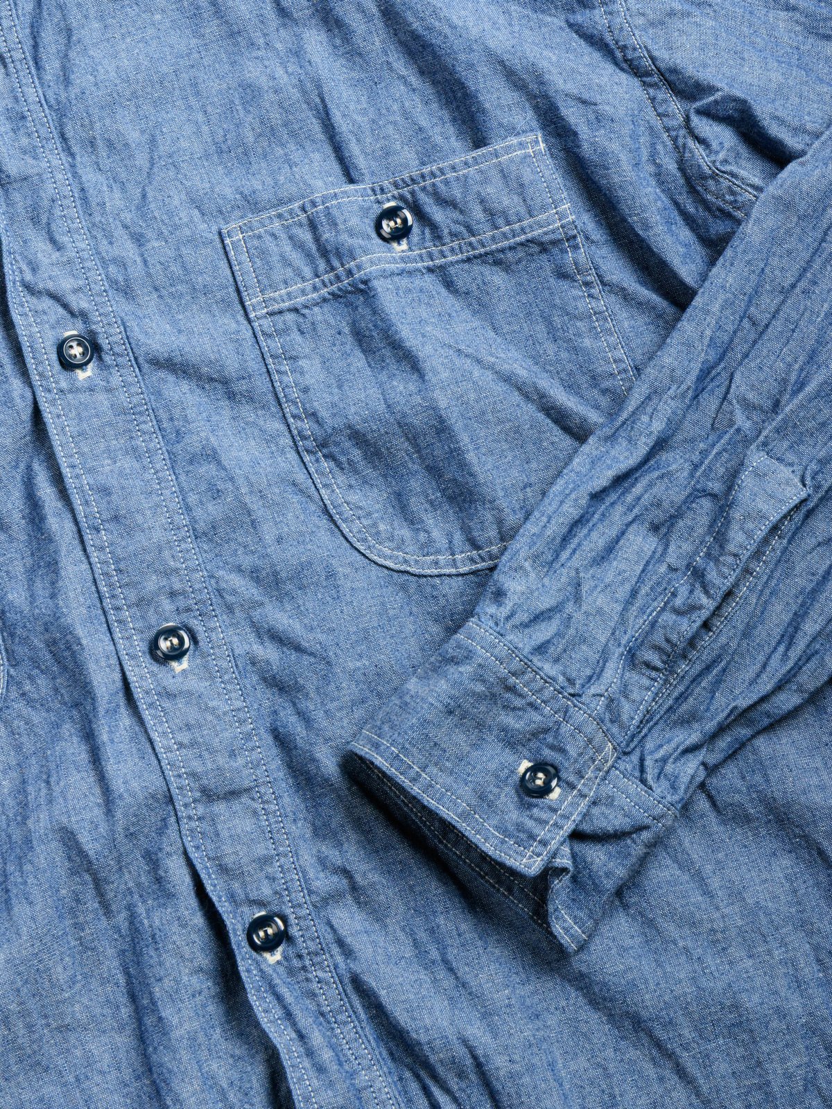 (LOT 8270) RELAX FIT CHAMBRAY WORK SHIRT 2 YEAR WASH - Image 3