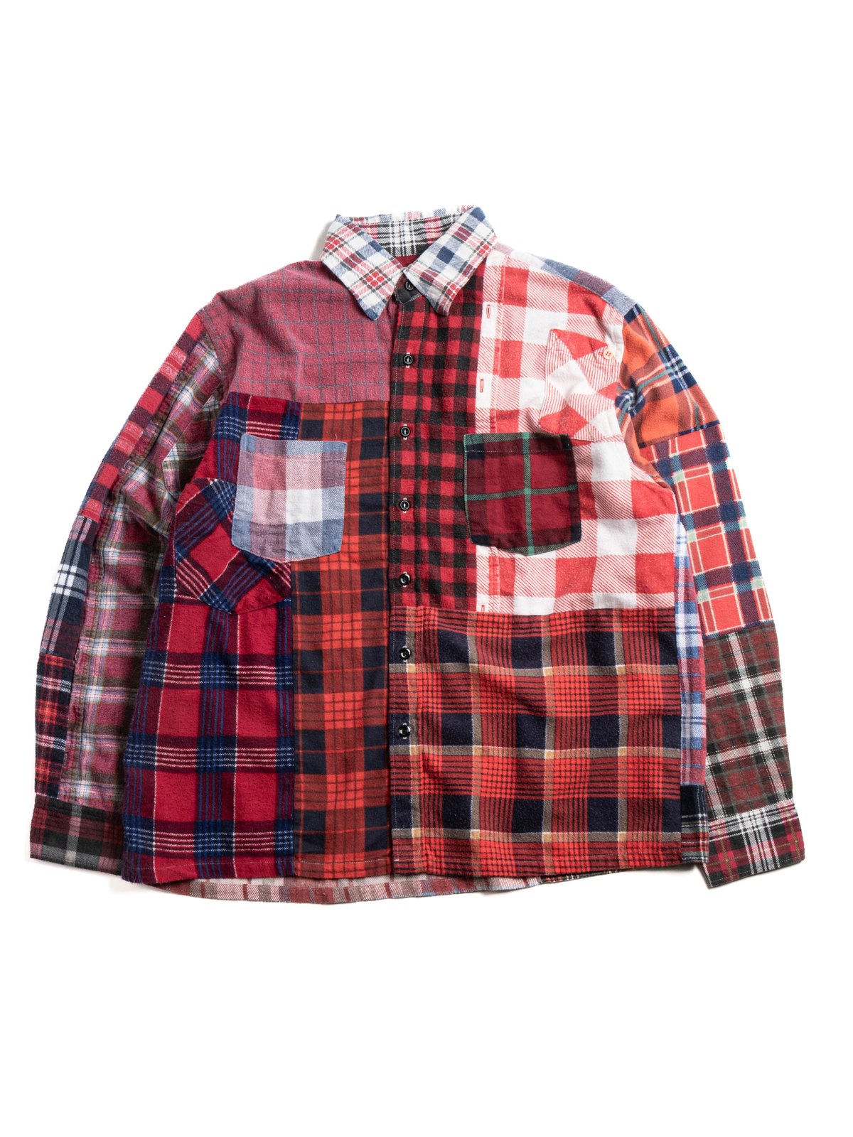 REBUILD BY NEEDLES FLANNEL STRAIGHT HEM SHIRT (B) - Image 1