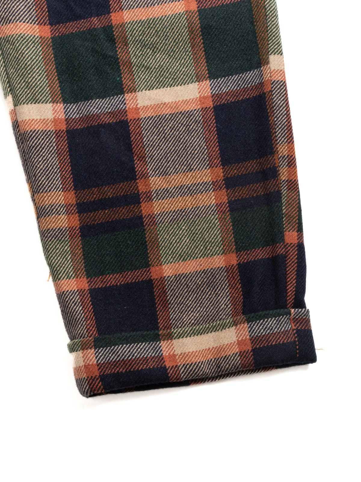 CARLYLE PANT NAVY/BROWN HEAVY WOOL PLAID - Image 4