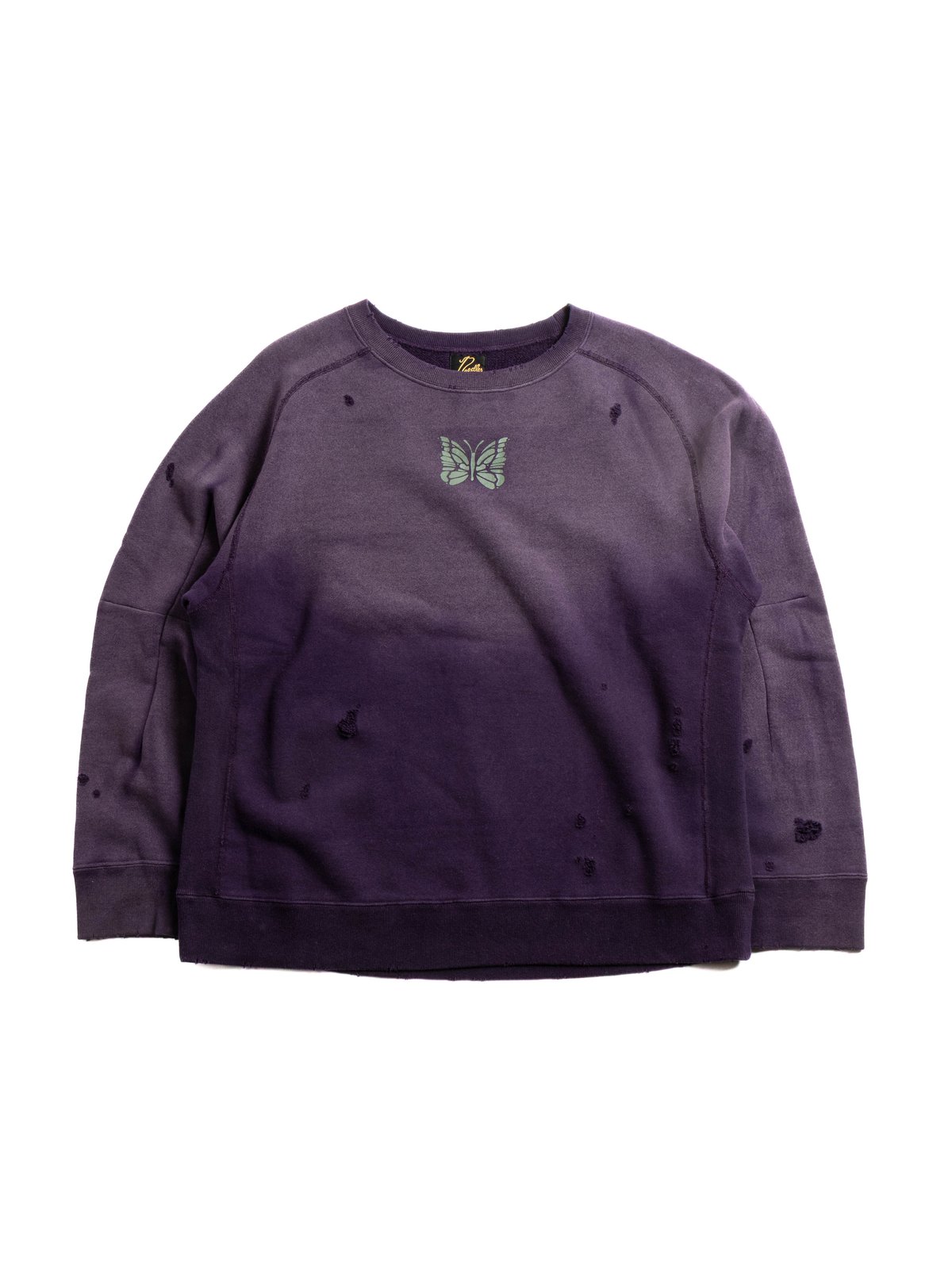NEEDLES DECONSTRUCTED SWEAT SHIRT PURPLE - Image 1