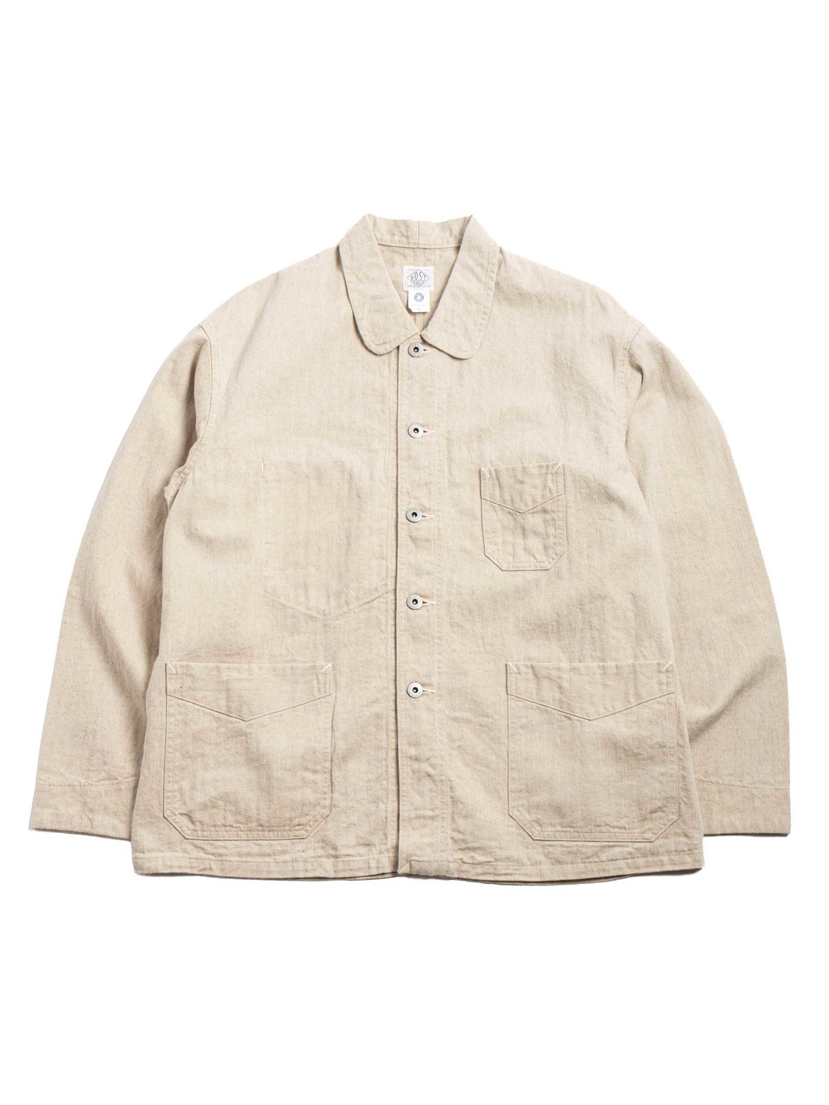 (3135&ndash;LHN) POST CHINOIS TRAVAIL 2 / LINEN COTTON HBT / NATURAL - Image 1