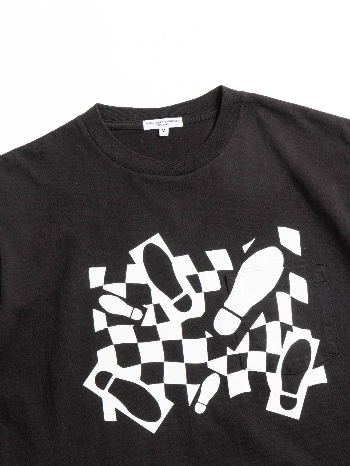 CROSS NECK T&ndash;SHIRT BLACK FOOTPRINT  - Image 2