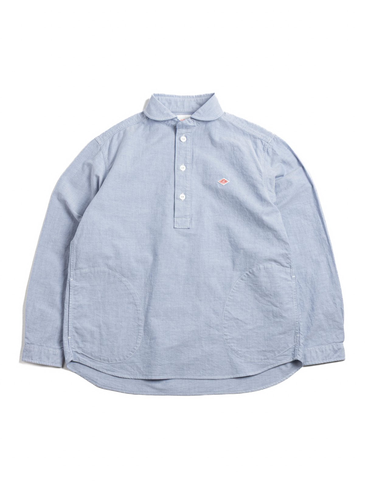 ROUND COLLAR P.O SHIRT L/S OXFORD BLUE - Image 1