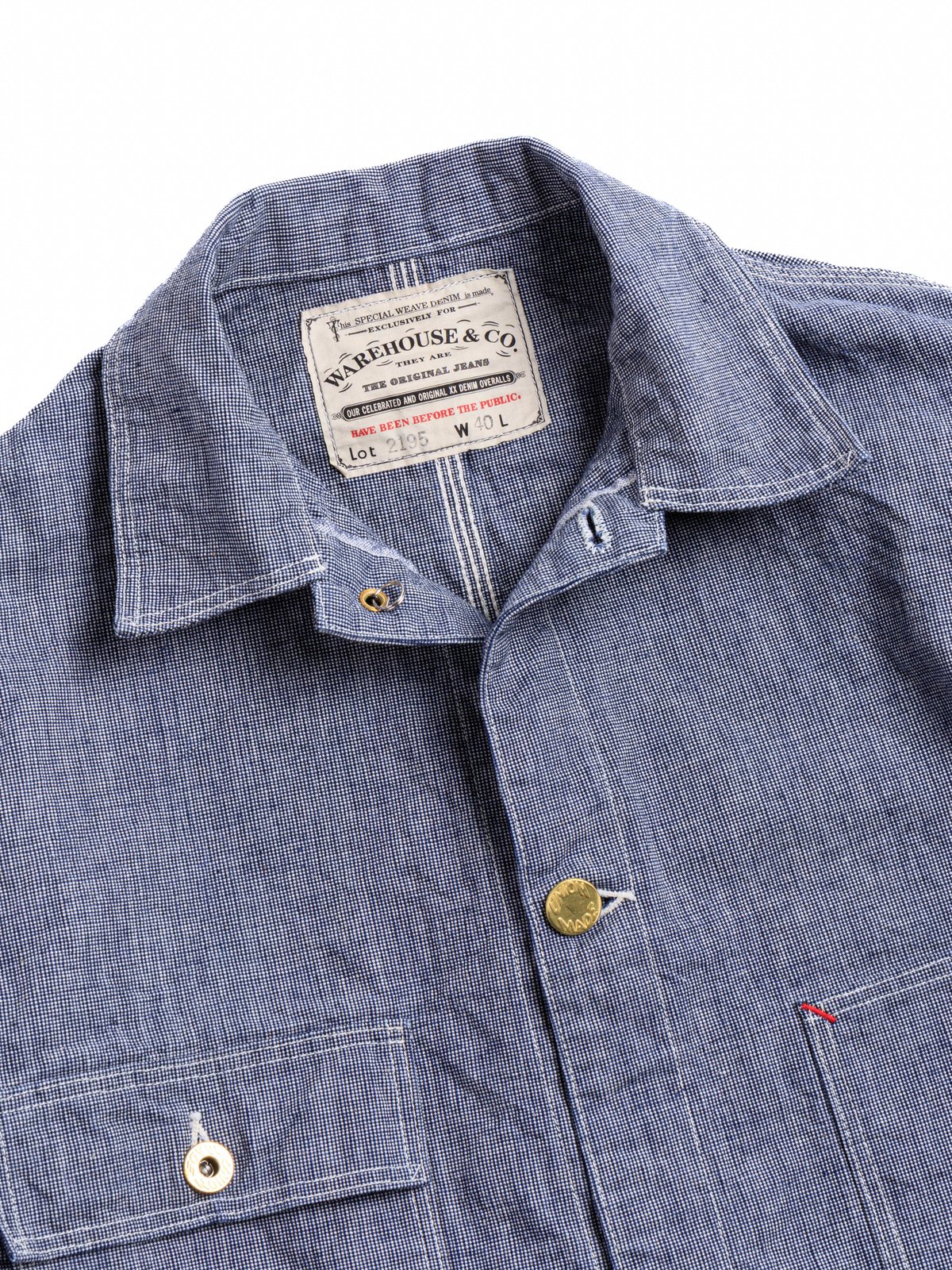 (LOT 2195) INDIGO PIN–CHECK CHANGE BUTTON COVERALL JACKET  - Image 3