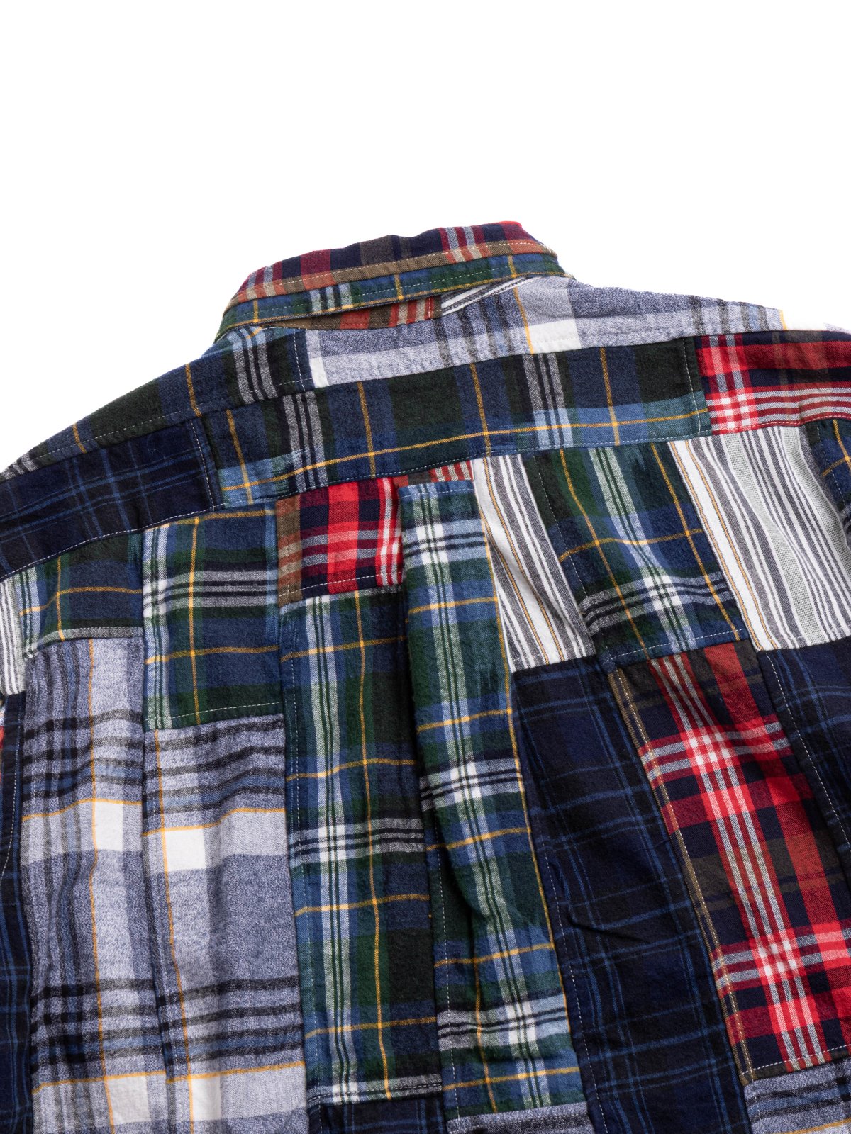 (OM45475.10) TBB HAND WOVEN WINTER MADRAS PATCHWORK B.D. STRAIGHT HEM SHIRT - Image 6