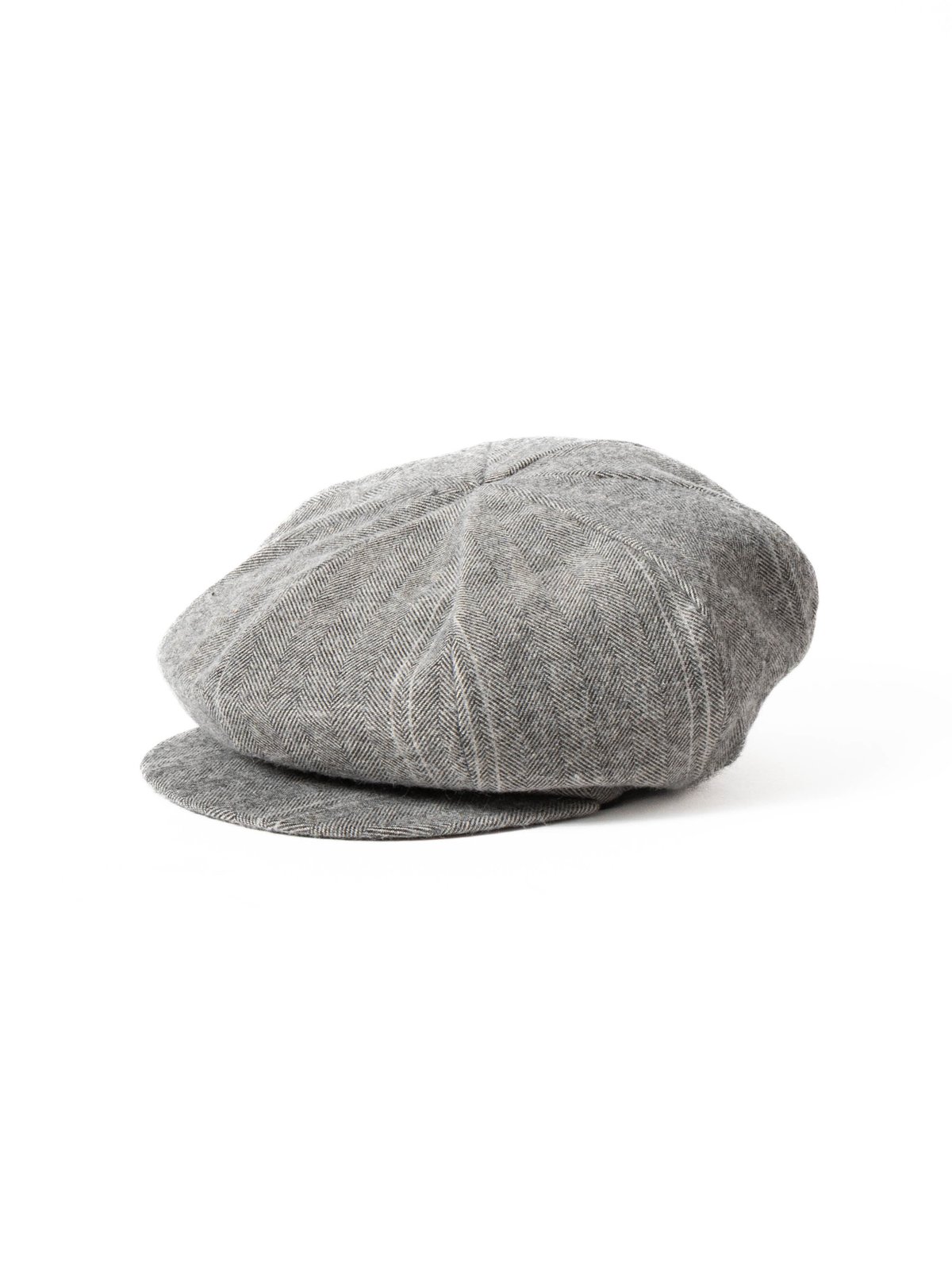 NEWSBOY CAP LT GREY WOOL STRIPED HB - Image 1
